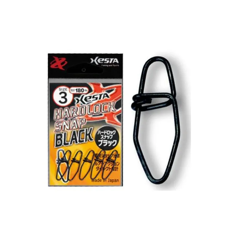 Xesta Agrafe Hard Lock Snap Black - Pack * Montage Ligne|Montage Silure