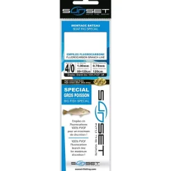 Sunset Bas De Ligne Bateau Rs Competition Trainard Special Raie / Fluoro * Tresses - Fils - Bdl Mer