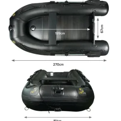 Carp Spirit Bateau Pneumatique Black Boat Alu 27 * Nautisme Carpe