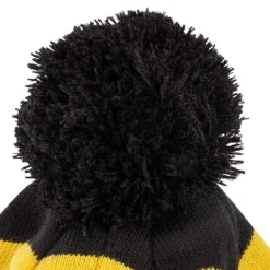 Black Cat Bonnet Bobble Hat - Noir/Jaune * Bonnets, Tours De Cou & Gants