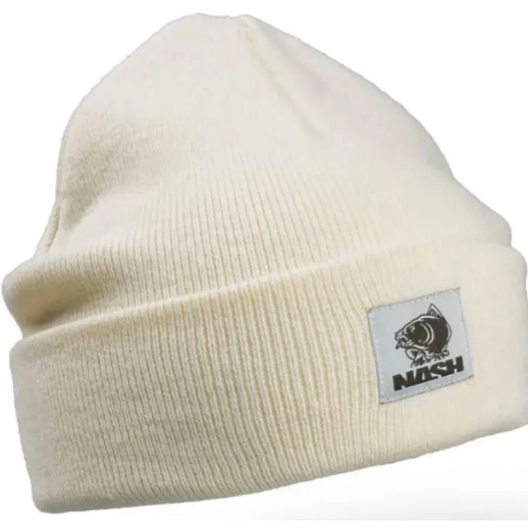 Bonnet Homme Nash Make It Happen Badge Beanie Hat - Ecru