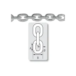 Plastimo Chaine Acier Galvanisée Calibree Grade 40 * Ancres