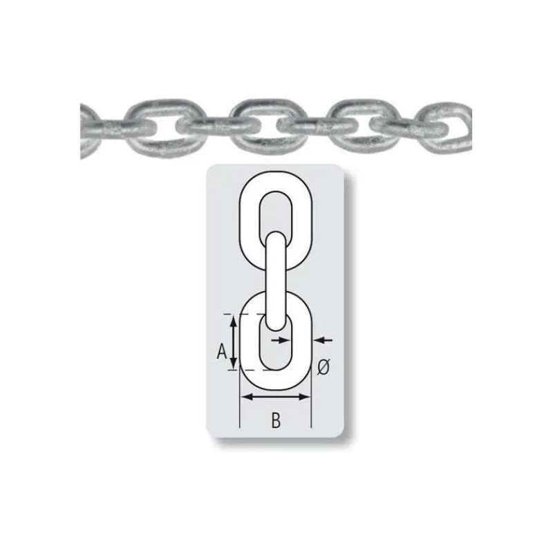 Plastimo Chaine Acier Galvanisée Calibree Grade 40 * Ancres