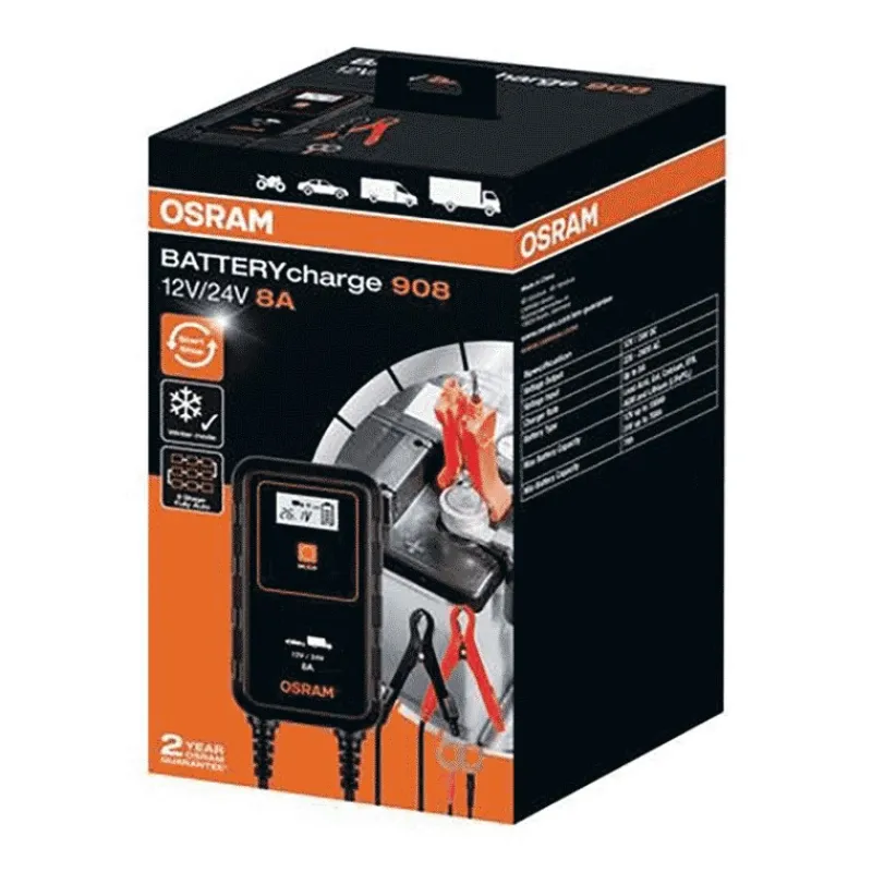 Osram Chargeur D'entretien 12V-24V 8A - Pb / Agm / Lithium * Batteries & Chargeurs