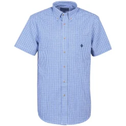Idaho Chemise Manches Courtes Homme Grand Voile - Blanc/Bleu * T-Shirts, Polos & Chemises