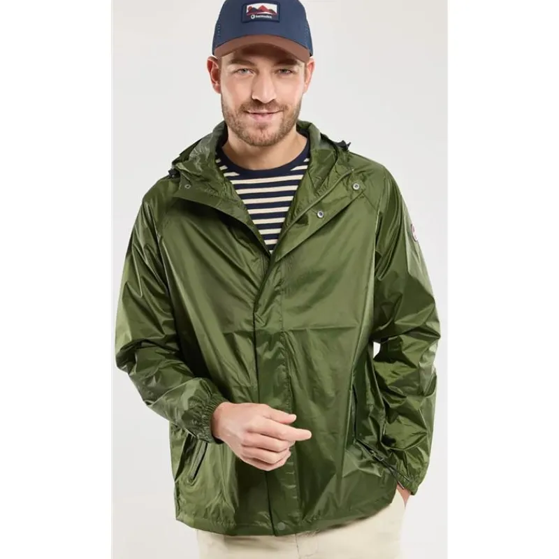 Bermudes Coupe Vent Homme Noroit 2 Impermeable - Kaki * Vestes De Pêche