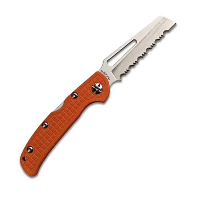 HPA Couteau Pliant De Sauvetage Et Secours Dents Crantés Orange * Sécurité & Secours