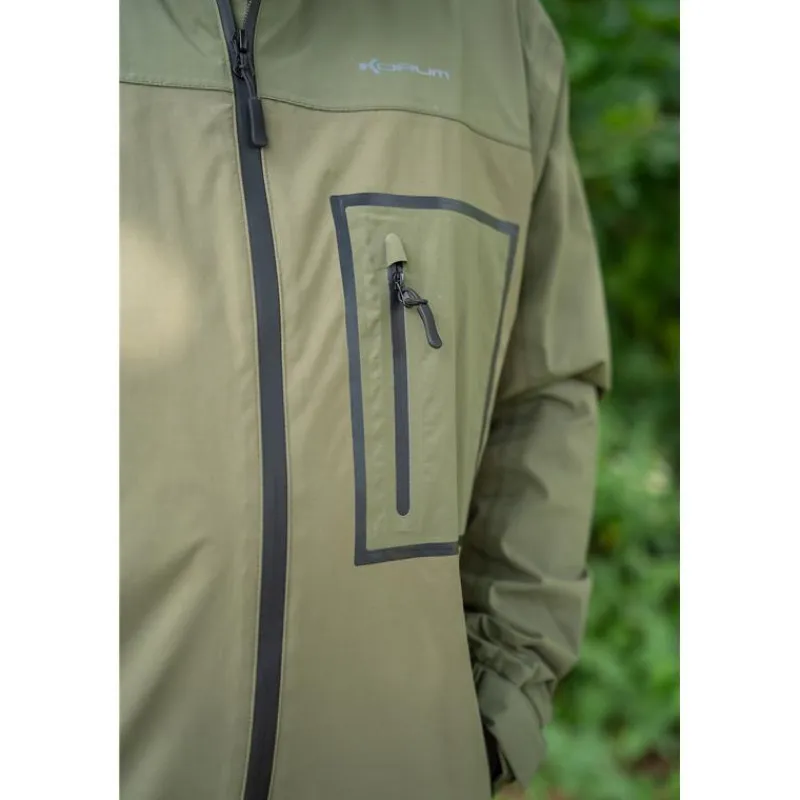 Korum Ensemble Veste Et Salopette Homme Superseal Waterproof - Kaki * Vestes De Pêche
