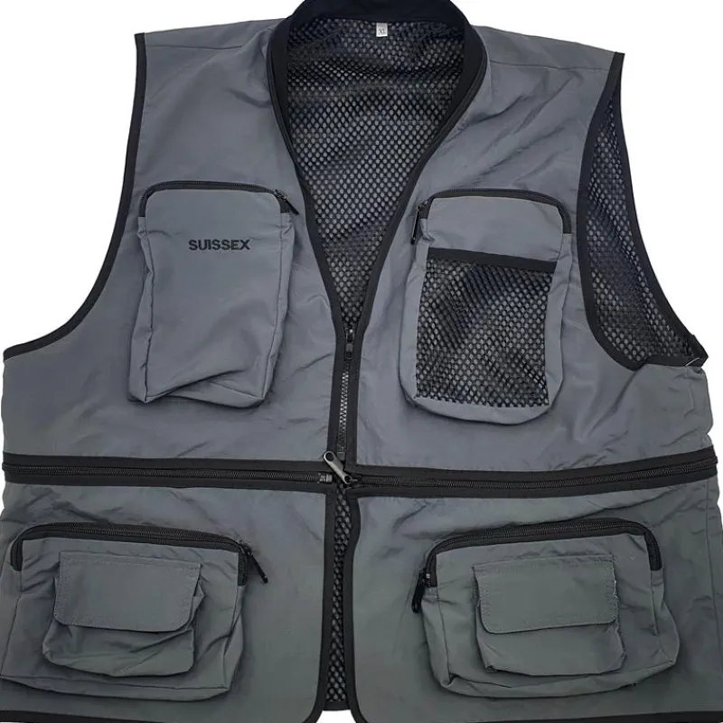 Suissex Gilet De Pêche Ruvuma - Gris * Gilets & Chest Packs