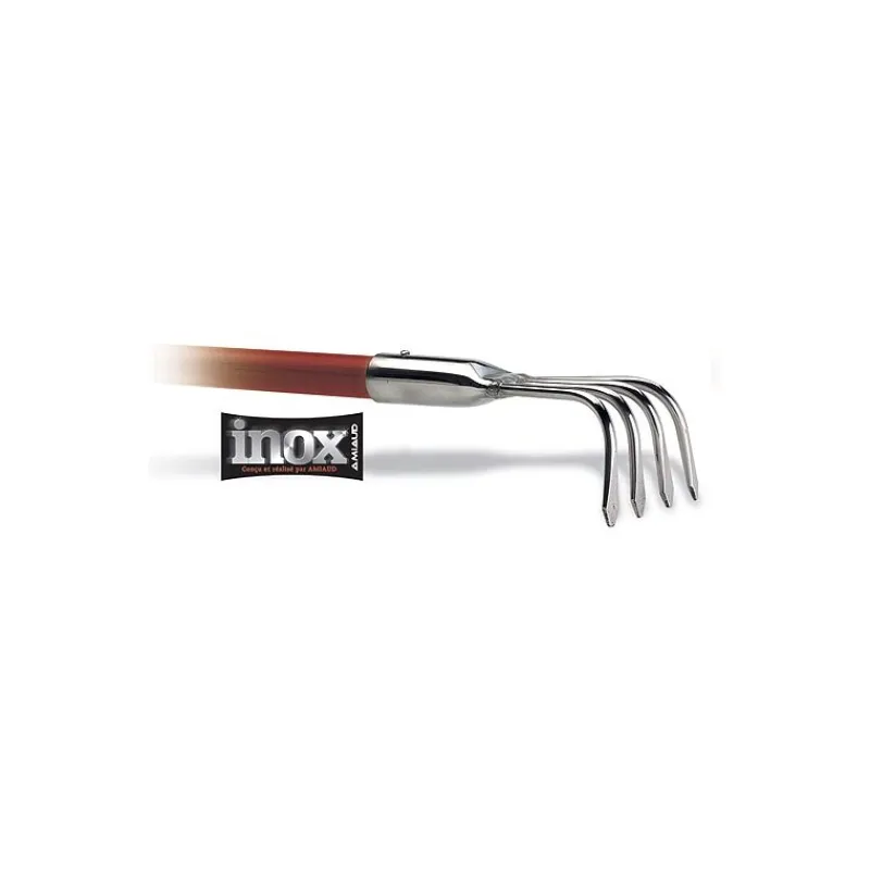 Amiaud Gratte A Coquillages Inox 4 Dents Avec Manche * Pêche À Pied