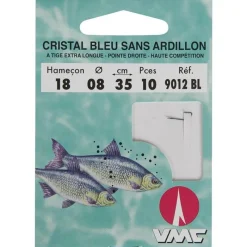 VMC Hamecon Monte Coup Cristal Bleu Sans Ardillon - 35Cm - Par 10 * Montage Ligne