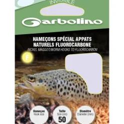 Garbolino Hamecon Monte Special Appats Naturels Fluorocarbone - Par 10 * Petit Matériel