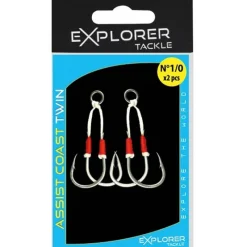 Explorer Tackle Hameçon Assist Coast Line Twin - Par 2 * Hameçons