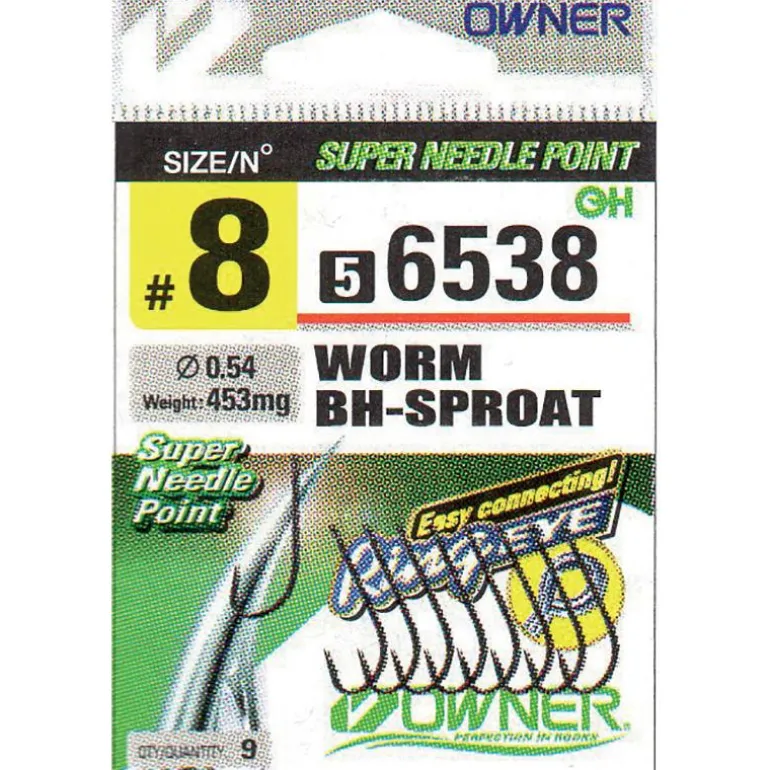 Hameçon Simple Owner 56538 Worm Bh Sproat