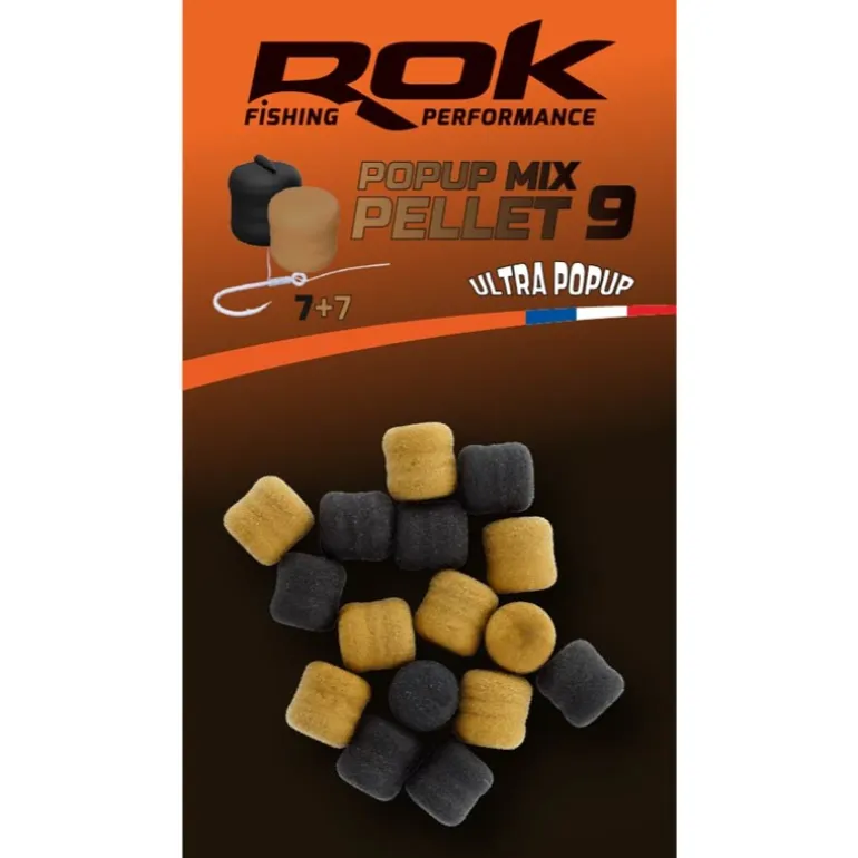 Hookbait Popup Pellets Rok Fishing Brown+Black