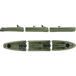Point 65°N Kayak Mojito Angler Duo Sit-On-Top Modulable - Vert * Canoës & Kayaks De Pêche