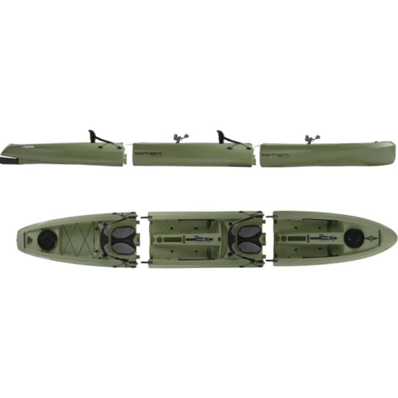 Point 65°N Kayak Mojito Angler Duo Sit-On-Top Modulable - Vert * Canoës & Kayaks De Pêche