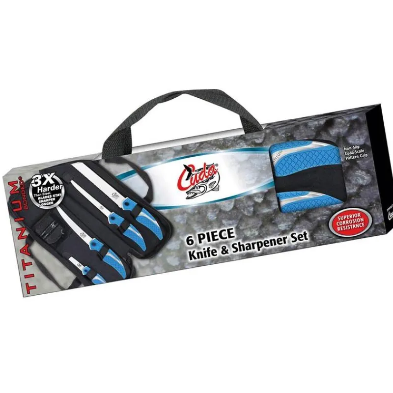 Cuda Kit 4 Couteaux + 1 Affuteur + Sac * Outillage