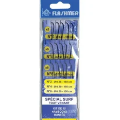 Flashmer Kit Hameçons Montés Spécial Surf ”Tout Venant” * Hameçons