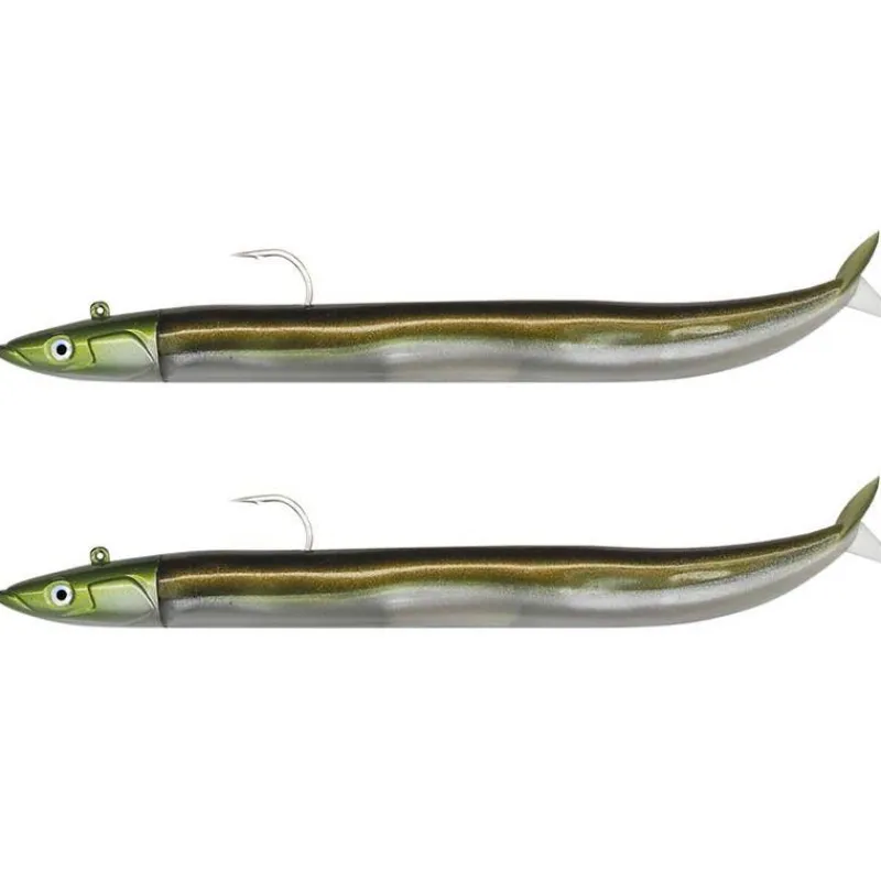 Fiiish Kit Leurre Souple Arme Double Combo Crazy Sand Eel 100 + Tête Plombée Off Shore * Leurres Mer