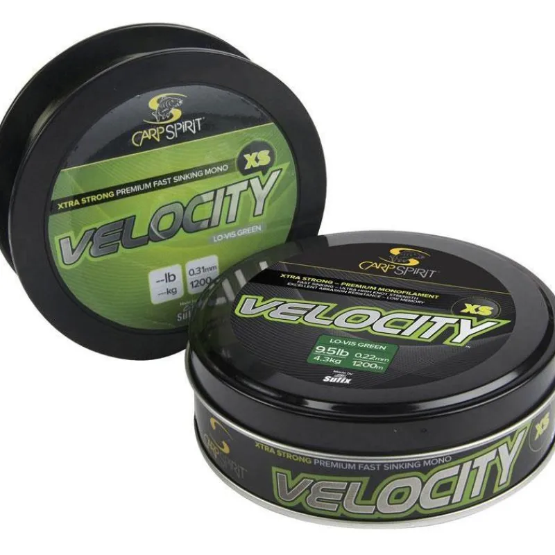 Carp Spirit Nylon Velocity Xs Lo-Vis Green - 1200M * Fils - Tresses Carpe