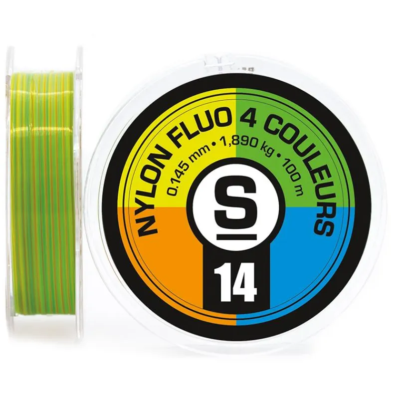 Sempe Nylon Fluo 4 Couleurs - 100M * Fils Mouche|Fils Truite