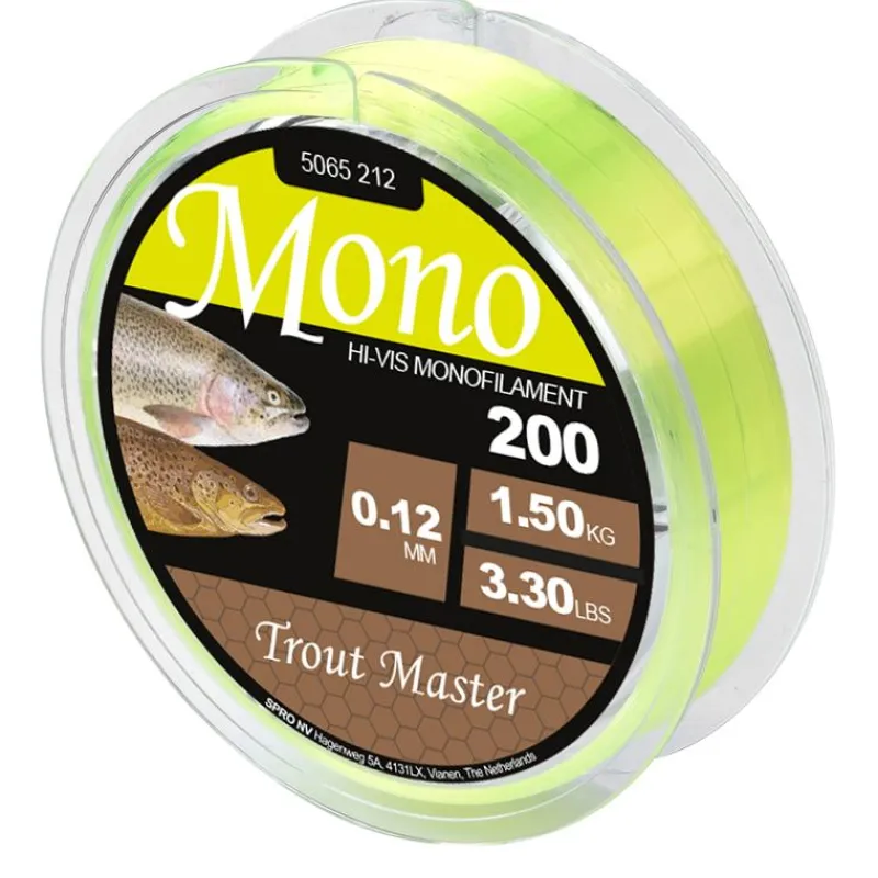 Trout Master Nylon Hi-Vis Mono - Chartreuse - 2M * Fils Truite