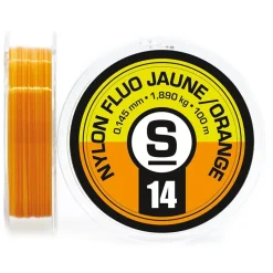 Sempe Nylon Truite Fluo Orange/Jaune - 100M * Fils Mouche|Fils Truite