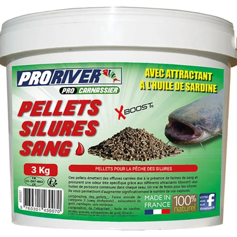 Proriver Pellet Sang + Bouteille Huile Naturelle * Appâts Silure
