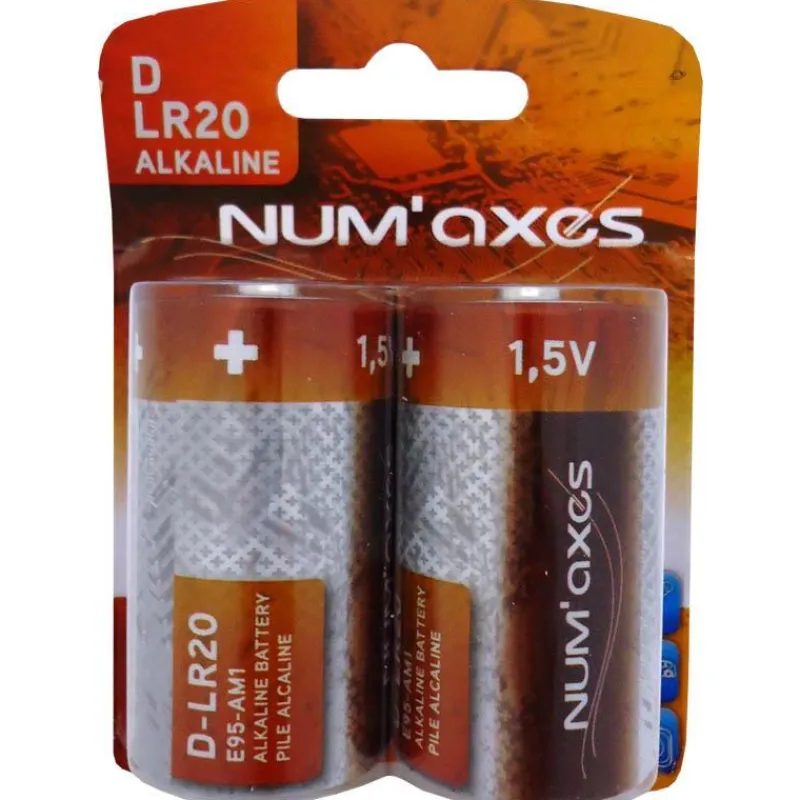 Numaxes Piles Alcalines 1,5V D Lr2 - Pochette De 2 * Détection
