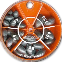 Delalande Plomb Carnassier Boite 5 Cases Olive Bombee * Petit Matériel