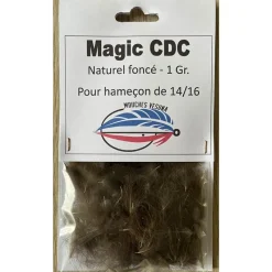 Vesuna Plume Magic Cdc 0.25G Ou 1G Naturel Foncé * Fly Tying