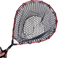 Pafex Épuisette Raquette Flynet Carbone Rouge Mousse Filet Caoutchouc * Epuisettes