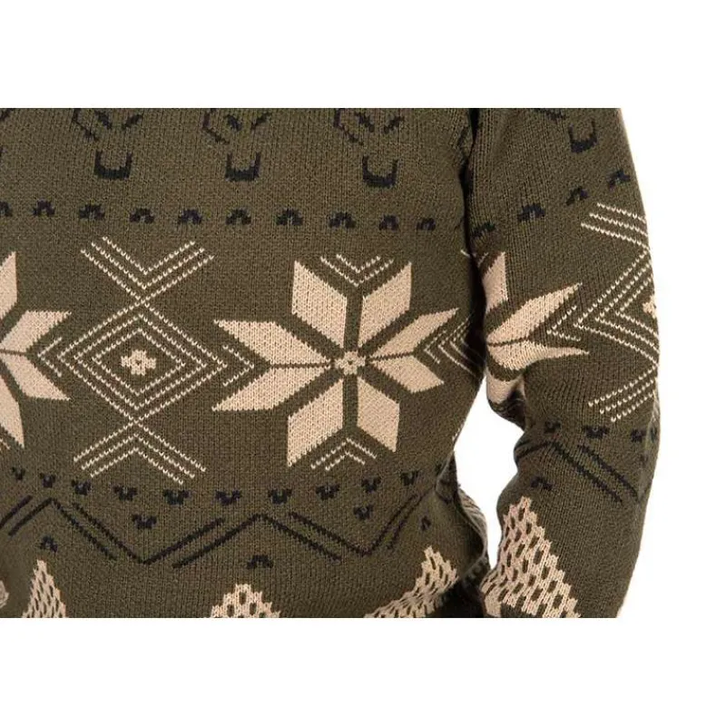 Fox Pull Homme Festive Jumper - Kaki * Sweats & Polaires