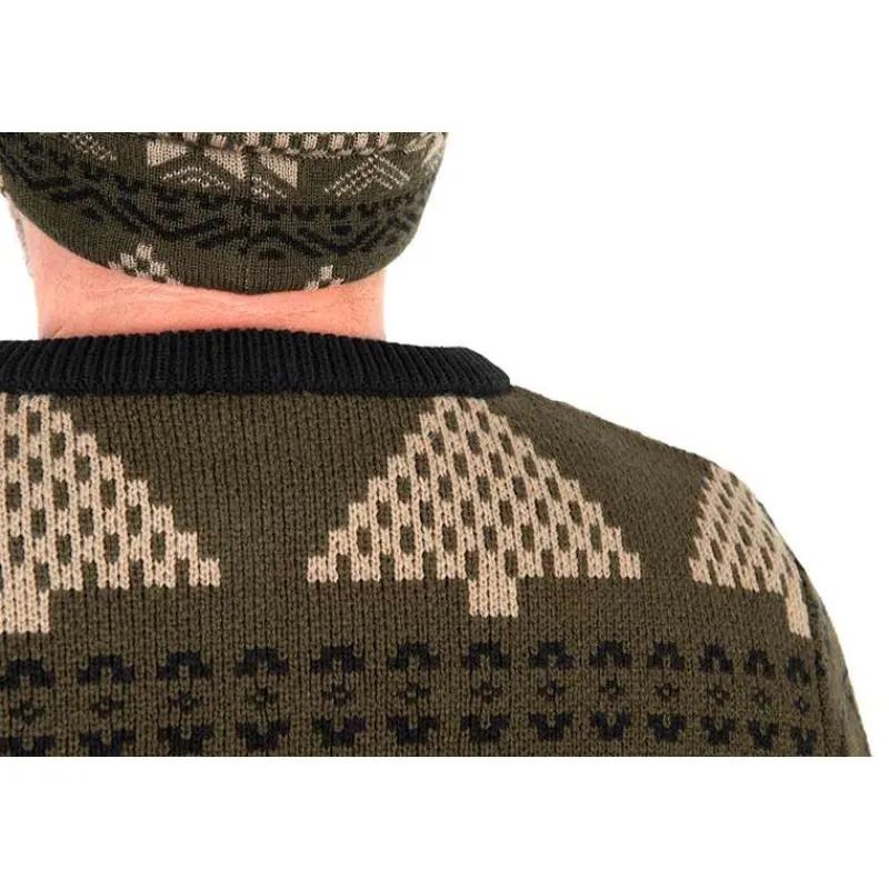 Fox Pull Homme Festive Jumper - Kaki * Sweats & Polaires