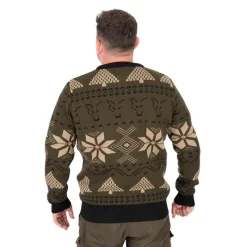 Fox Pull Homme Festive Jumper - Kaki * Sweats & Polaires