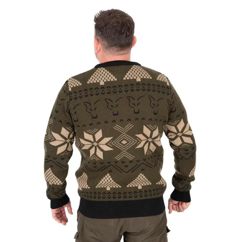 Fox Pull Homme Festive Jumper - Kaki * Sweats & Polaires