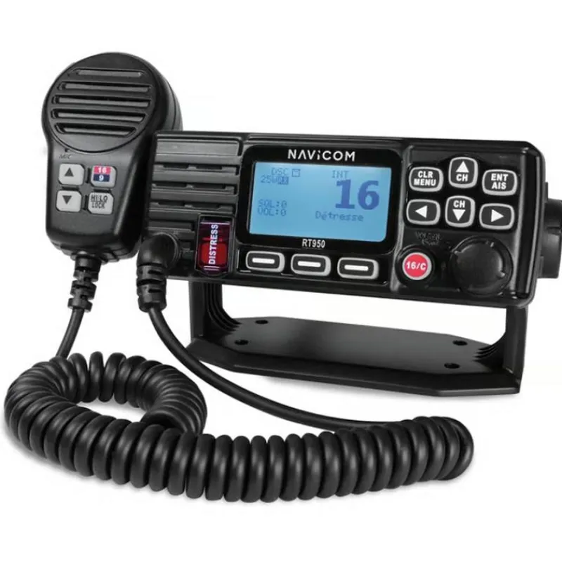 Navicom Radio Vhf Rt95 Fixe 25 Watts Avec Antenne Gps Intégrée * Equipements Bateau & Annexe
