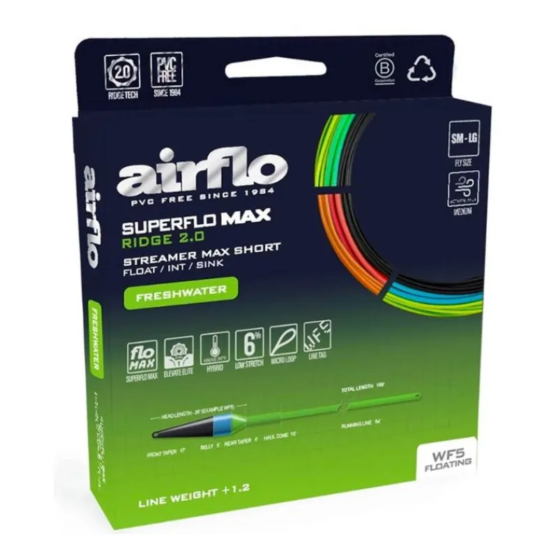 Airflo Soie Mouche Superflo Max Ridge 2. Streamer Max Short Fly Line * Soies Mouche - Backing