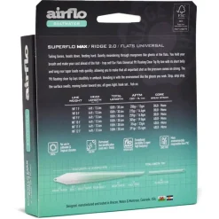 Airflo Soie Mouche Superflo Max Ridge 2. Flats Universal Clear Tip Fly Line * Soies Mouche - Backing