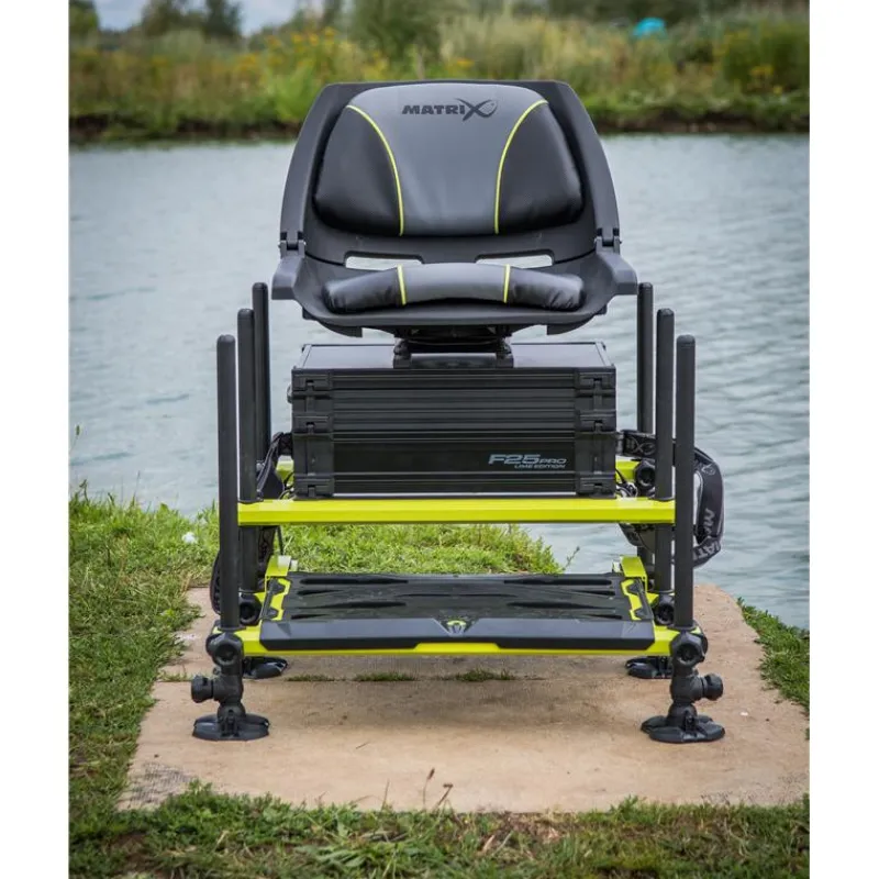 Fox Matrix Station F25 Pro Swivel Seatbox - Lime Edition * Stations - Paniers Sièges