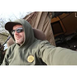 Sur vos traces Sweat À Capuche Pêche Personnalisable - Kaki * Calendriers De L'Avent|Calendriers De L'Avent