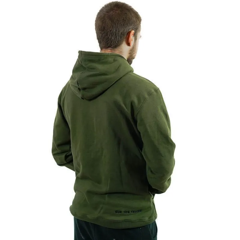 Sur vos traces Sweat À Capuche Pêche Personnalisable - Kaki * Calendriers De L'Avent|Calendriers De L'Avent