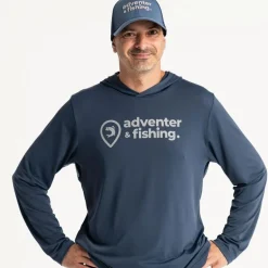 Sweat Homme Adventer & Fishing Golon Anti Uv À Capuche - Marine