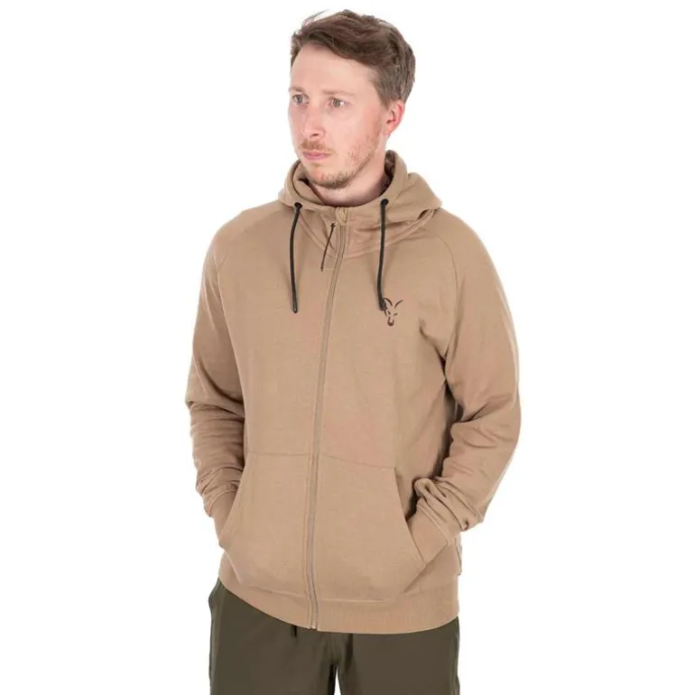 Sweat Homme Fox Collection Lw Zip Hoody - Tan