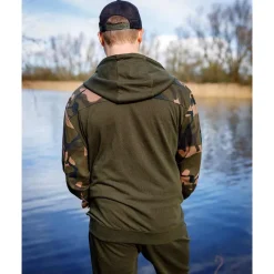 Fox Sweat Homme Lw Khaki/Camo Split Zip Hoody - Kaki/Camo * Sweats & Polaires