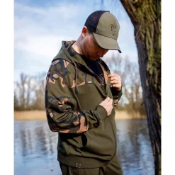 Fox Sweat Homme Lw Khaki/Camo Split Zip Hoody - Kaki/Camo * Sweats & Polaires