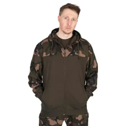 Fox Sweat Homme Lw Khaki/Camo Split Zip Hoody - Kaki/Camo * Sweats & Polaires
