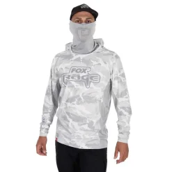 Fox Rage Sweat Homme Uv Hooded Light Camo Top - Gris * Anti-Uv|Sweats & Polaires