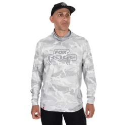Fox Rage Sweat Homme Uv Hooded Light Camo Top - Gris * Anti-Uv|Sweats & Polaires